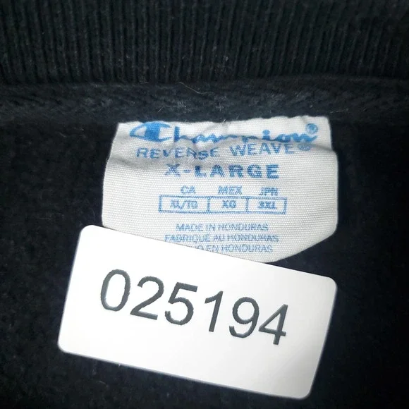 Champion Sweater Mens XL Black Reverse Weave Pullover Long Sleeve Sweatshirt * - Picture 9 of 9